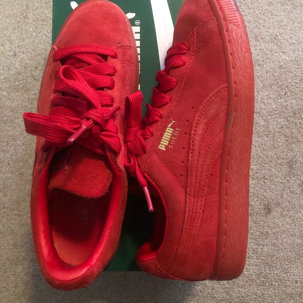 Red Suede Puma Sneakers